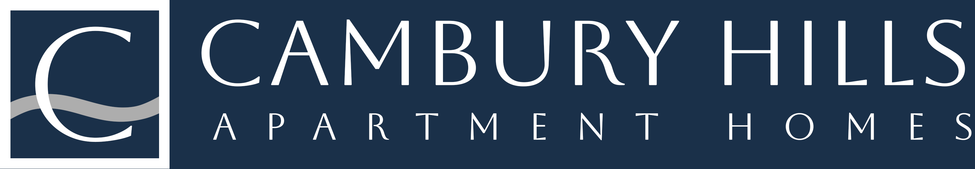 The image is a logo for a company named "Cambury Hills Apartment Homes".